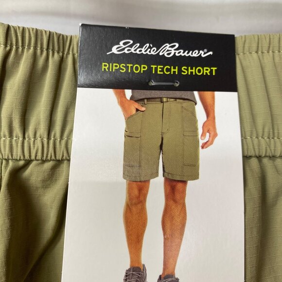 Eddie Bauer Mens Ripstop Tech Shorts Medium Elastic Waist Nylon MD‎ NWT - Picture 2 of 5